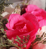 LIN FlowerBag Deluxe, Handgemachter Blumenstrauß, inkl. LIN Pop Up Karte als Geschenk zum Geburtstag, Muttertag, Jubiläum, Gute Besserung, Danke, Glückwunsch, Rosa Pink Rosenblüten