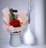 LINPOPUP FlowerBag Deluxe, handmade paperflower rose, incl. LIN Pop Up card, as a gift for birthday, mother's day, anniversary, valentin´s day, 1 rose, LIN17759, LINPopUp®,