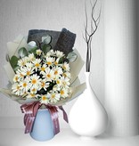 LINPOPUP FlowerBag Delux, Handgemachter Blumenstrauß - inkl. LIN POP UP Karte, als Geschenk zum Geburtstag - Muttertag - Jubiläum - zur Gute Besserung - Danke - Glückwunsch - Margeriten, LIN17759, LINPopUp®, N900