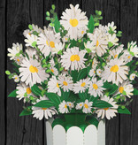 LINPOPUP LIN pop up bouquet, handmade flowers incl. vase & saucer, as a gift for birthday, mother's day, anniversary, get well soon, thank you, paper bouquet- daisies, LIN17906, LINPopUp®, N804