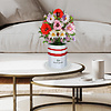 LINPOPUP pop up flowers bouquet, handmade paper flowers incl. vase & saucer, as a gift for birthday, mother's day, anniversary, get well soon, thank you, paper bouquet, LIN17907, LINPopUp®, N802