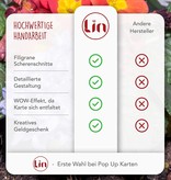 LINPOPUP Pop Up Karte Blumen, 3D Grußkarte, Geburtstag, Pop-Up Karte, Muttertagskarte, Geburtstagskarte, Gute Besserung, Blumen Grußkarte, Rosen, LIN17659, LINPopUp®, N385