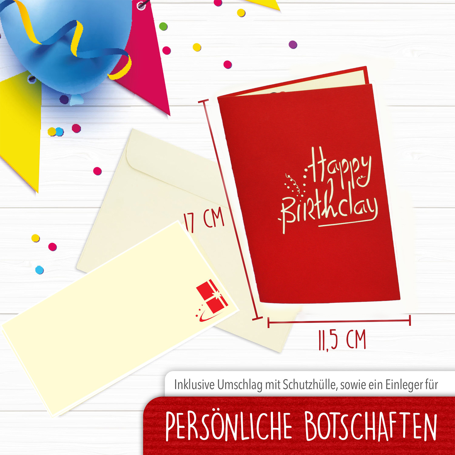 Pop Up 3D Karte, Geburtstagskarte, Glückwunschkarte, Gutschein, 65. Geburtstag, N226