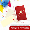 LINPOPUP Pop Up 3D Card, Birthday Card, Congratulations Card, Gift Certificate, Airplane, LIN17386, LINPopUp®, N263