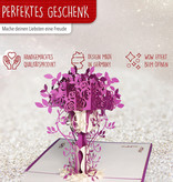 LINPOPUP Pop Up 3D Karte, Geburtstagskarte, Glückwunschkarte Muttertag, Lila Blumen, LINPopUp®, N229