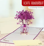 Pop Up 3D Card, Birthday Card, Greeting Card Mother's Day, Purple Flowers, N229