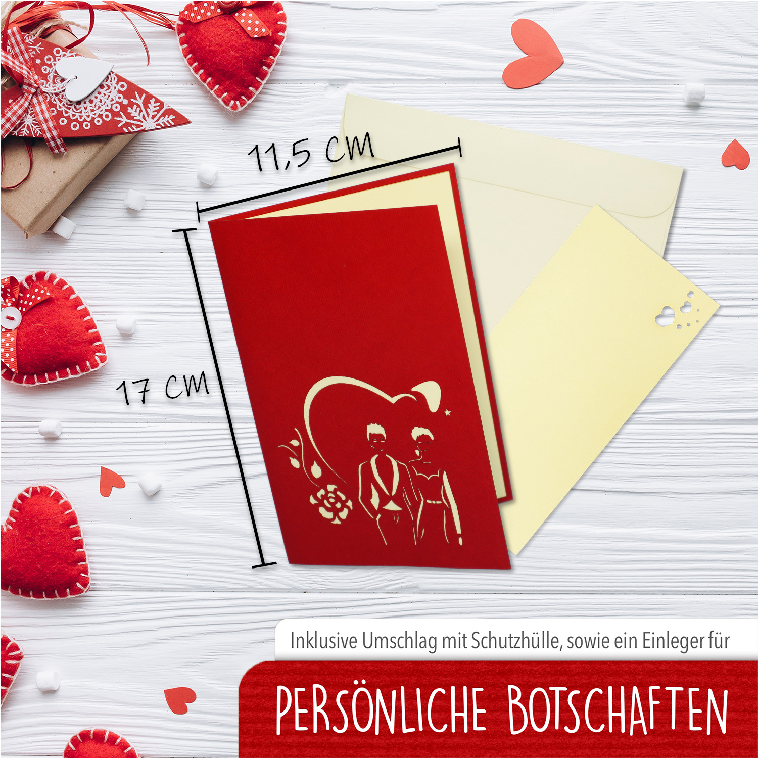 LINPOPUP LIN17287, Pop Up 3D Karte, Hochzeitskarte, Valentinskarte, Gleichgeschlechtliches Paar, LINPopUp®, N206