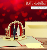 LINPOPUP LIN17287, Pop Up 3D Karte, Hochzeitskarte, Valentinskarte, Gleichgeschlechtliches Paar, LINPopUp®, N206