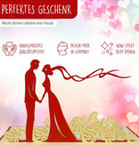 LINPOPUP Pop Up 3D Karte, Hochzeitseinladung, Hochzeitskarte, Brautpaar Blumen, LINPopUp®, N74