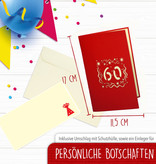 LINPOPUP Pop Up 3D Karte, Geburtstagskarte, Glückwunsch karte Gutschein, 60 Geburtstag, LIN17264, LINPopUp®, N22