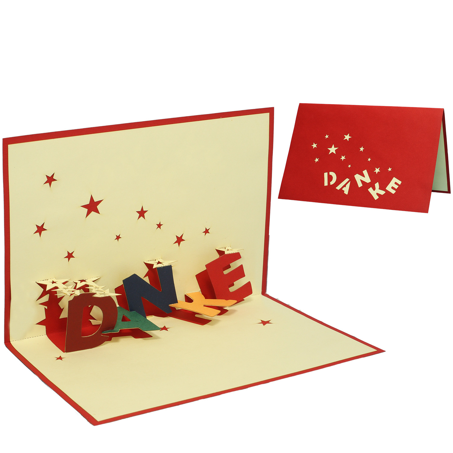 LINPOPUP Pop Up 3D Card, Thank You Card, Congratulations Card, Gift Certificate, Thank You Stars, LINPopUp®, N30