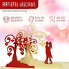 LINPOPUP Pop Up 3D Card, Valentine's Day Card, Wedding Invitation, Wedding Card, Couple under Heart Trees, LINPopUp®, N64