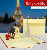 LINPOPUP Pop Up 3D Card, Wedding Invitation, Wedding Card, Bride and Groom Paris, LINPopUp®, N80