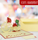 LINPOPUP Pop Up 3D Card, Birthday Card, Congratulations Voucher, Bicycle, Turtle, LINPopUp®, N9