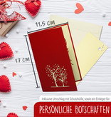 LINPOPUP Pop Up 3D Karte, Hochzeitskarte, Hochzeitseinladung, Brautpaar Herzbaum, LIN17556, LINPopUp®, N312