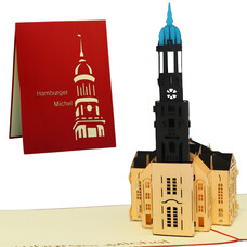 LINPOPUP Pop Up Card, 3D Card, Hamburg Michel, N204