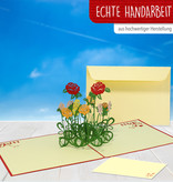 Geburtstagskarte, Glückwunschkarte Muttertag, Rosen, Pop Up 3D Karte, LIN17351, LINPopUp®, N233