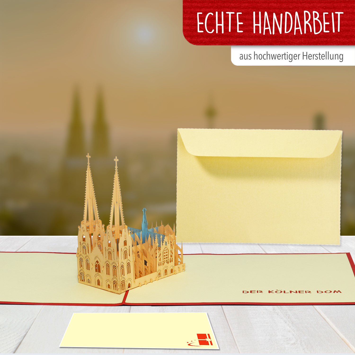 LINPOPUP Pop Up 3D Card, Greeting Card, Travel Voucher, Cologne Cathedral, LIN17334, LINPopUp®, N168