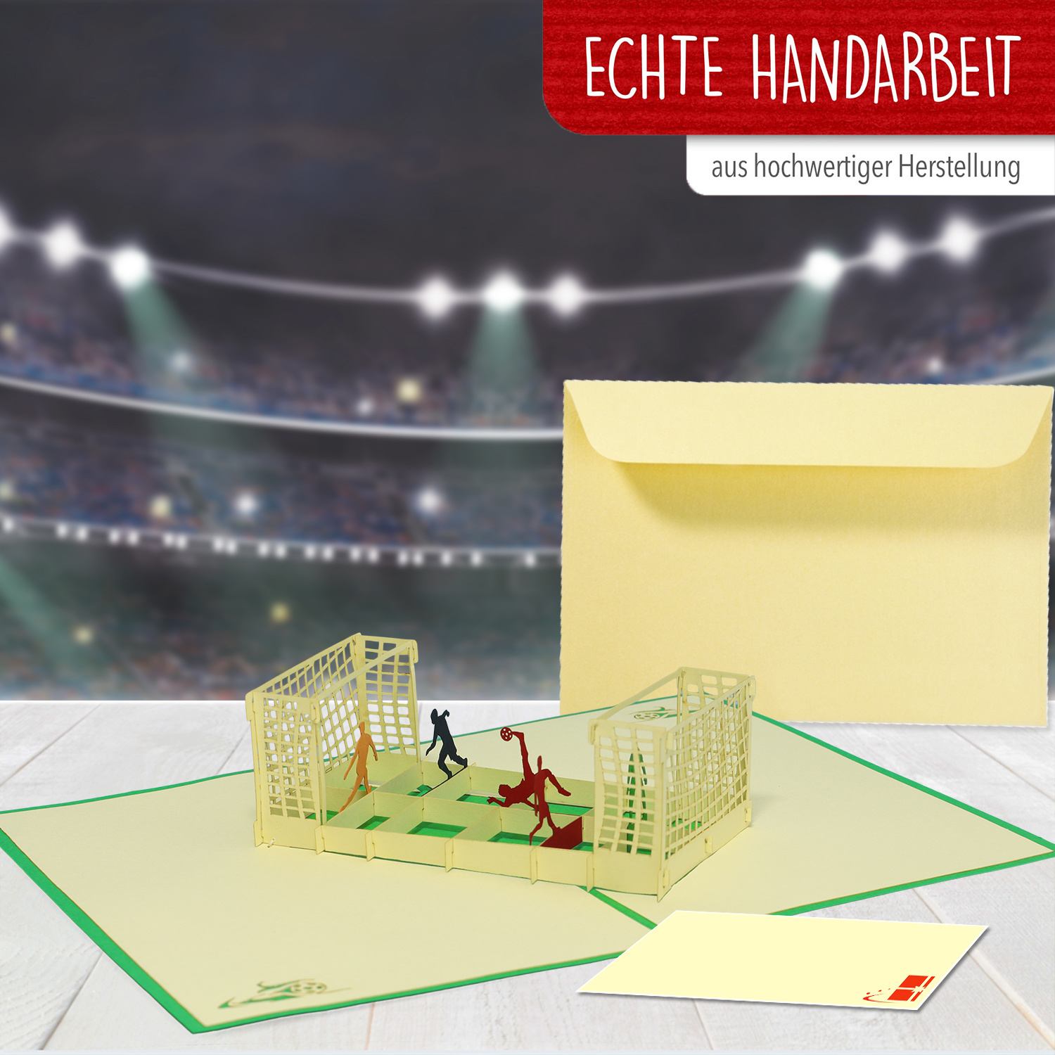 Pop Up 3D Karte, Geburtstagskarte, Glückwunsch karte, Gutschein Stadion, Fußball, N132