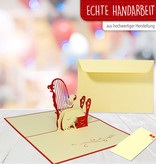 LINPOPUP Pop Up 3D Karte, Geburtstagskarte, Glückwunsch karte, Musik, Harfe, LINPopUp®, N124