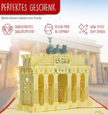 LINPOPUP Pop Up 3D Card, Greeting Card, Travel Voucher, Brandenburg Gate Berlin, LINPopUp®, N172