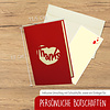 LINPOPUP Pop Up 3D Card, Thank You Card, Congratulations Card, Gift Certificate, Thanks Heart, LINPopUp®, N32