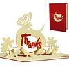 LINPOPUP Pop Up 3D Card, Thank You Card, Congratulations Card, Gift Certificate, Thanks Heart, LINPopUp®, N32