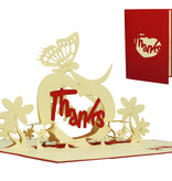LINPOPUP Pop Up 3D Karte, Dankeskarte, Glückwunsch karte, Gutschein, Thanks Herz, LINPopUp®, N32