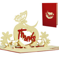 LINPOPUP Pop Up Card, 3D Card,``Thanks´´ Heart, N32