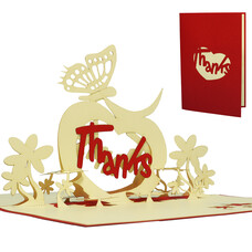 LINPOPUP Pop Up Card, 3D Card,``Thanks´´ Heart, N32