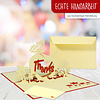 LINPOPUP Pop Up 3D Card, Thank You Card, Congratulations Card, Gift Certificate, Thanks Heart, LINPopUp®, N32