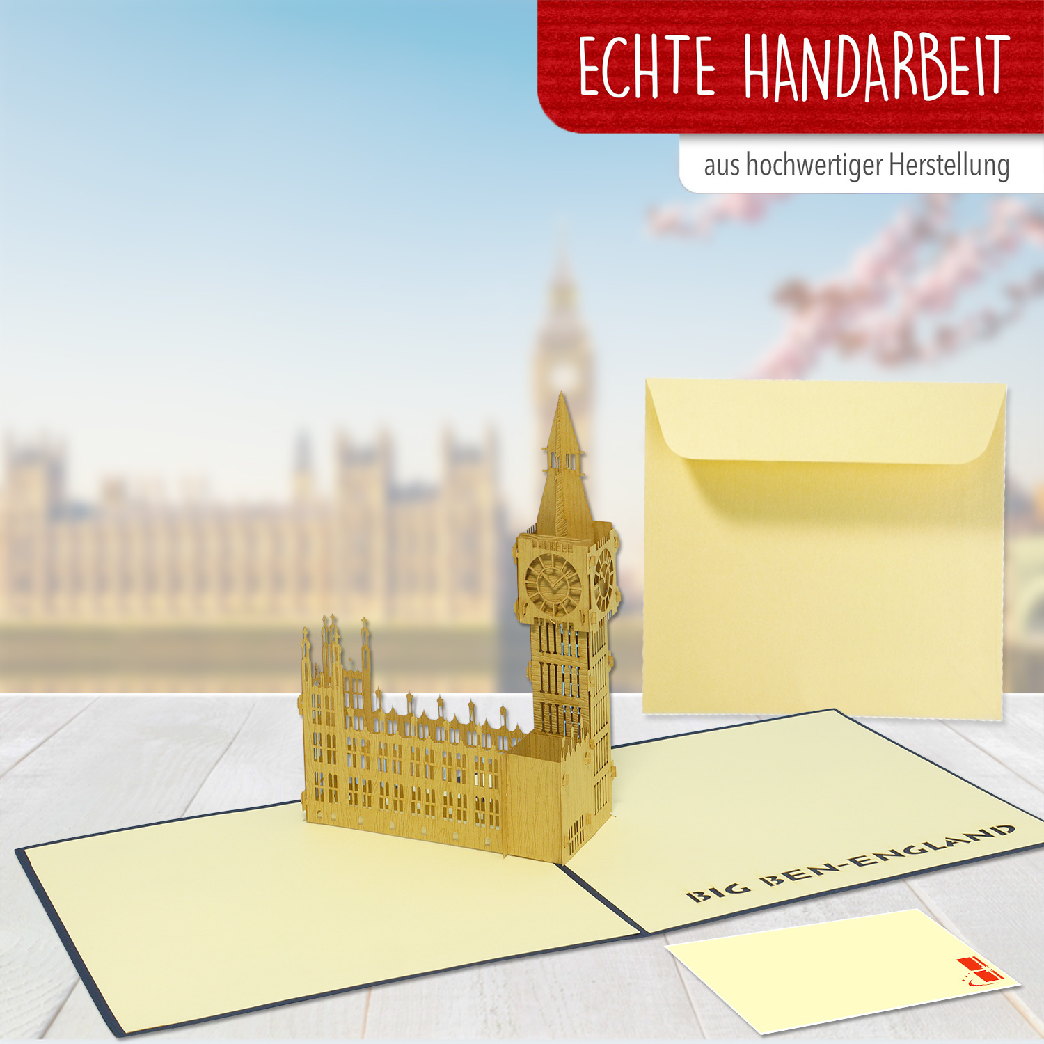 LINPOPUP Pop Up 3D Card, Greeting Card, Travel Voucher, Big Ben, LIN17122, LINPopUp®, N184