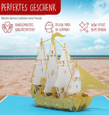LINPOPUP Pop Up 3D Karte, Geburtstagskarte, Glückwunsch karte, Gutschein, Segelschiff, LINPopUp®, N116