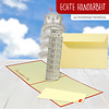 LINPOPUP Pop Up 3D Card, Greeting Card, Travel Voucher, Slate Tower of Pisa, LINPopUp®, N201