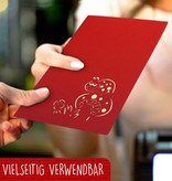 LINPOPUP Pop Up 3D Card, Birthday Card, Greeting Card Gift Certificate, Ladybird, LINPopUp®, N38
