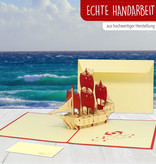 LINPOPUP Pop Up 3D Karte, Geburtstagskarte, Glückwunsch karte, Gutschein, Piratenschiff, LINPopUp®, N114