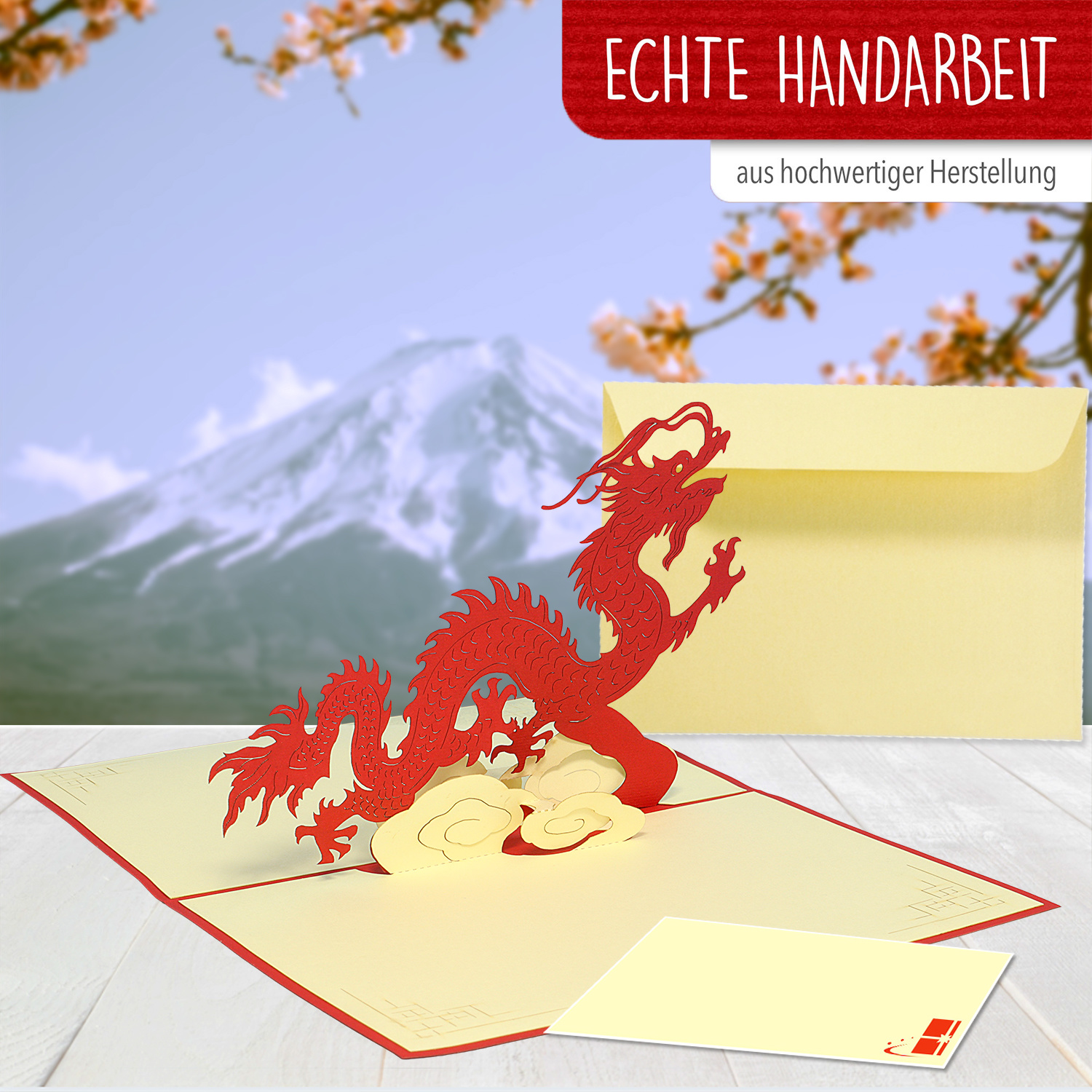 LINPOPUP Pop Up 3D Karte, Glückwunsch Karte, Reisegutschein Japan Manga, Drache, LIN17095, LINPopUp®, N138