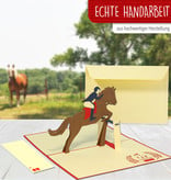 LINPOPUP Pop Up 3D Karte, Geburtstagskarte, Glückwunschkarte, Reitsport, Pferde, Reiter, Reiten, LIN17510, LINPopUp®, N273