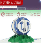 LINPOPUP Pop Up Karte Fußball - Blau Weiß, 3D Fußball Grußkarten, Schalke, Hamburg, Fußball Karte Schalke, LIN17550, LINPopUp®, N306