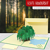 LINPOPUP Pop Up Card, greeting card, greeting card nature, garden, pond, voucher, tree, weeping willow, LIN17593, LINPopUp®, N347