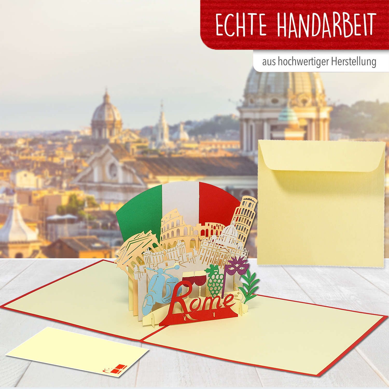 LINPOPUP Pop Up Card Rome, Italy Travel Voucher, Italy, POP UP Cards Birthday, Pop Up Birthday Card, Gift Voucher City Trip Greeting Cards Italy Rome, LIN17630, LINPopUp®, N363