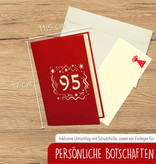 LINPOPUP POP UP 3D Karte, Pop Up Geburtstagskarte 95 Jahre, Grußkarten Geburtstag 95, Pop - Up Karte, POP UP Karten Geburtstag, Jubiläum 95 Jahre, LIN17642, LINPopUp®, N374