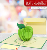 LINPOPUP POP UP Karten, 3D Gute Besserung, Grußkarten Apfel, 3D Karte Klappkarte Geburtstagskarte, Grüner Apfel, LIN17650, LINPopUp®, N378