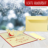 LINPOPUP Pop Up 3D Karte, Weihnachtskarte, Glückwunschkarte, Weihnachtsmann im Schlitten, LIN17828, LINPopUp®, N404