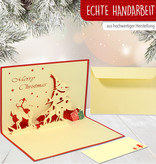 LINPOPUP Pop Up 3D Karte, Weihnachtskarte, Glückwunschkarte, Rentier, LIN17733, LINPopUp®, N408