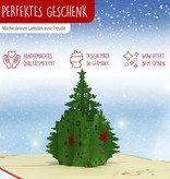 LINPOPUP Pop Up 3D Karte, Weihnachtskarte, Glückwunschkarte, Weihnachtsbaum, Tannenbaum, LIN17715, LINPopUp®, N412