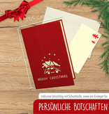 Pop Up 3D Karte, Weihnachtskarte, Glückwunschkarte, Auto Tannenbaum, N413