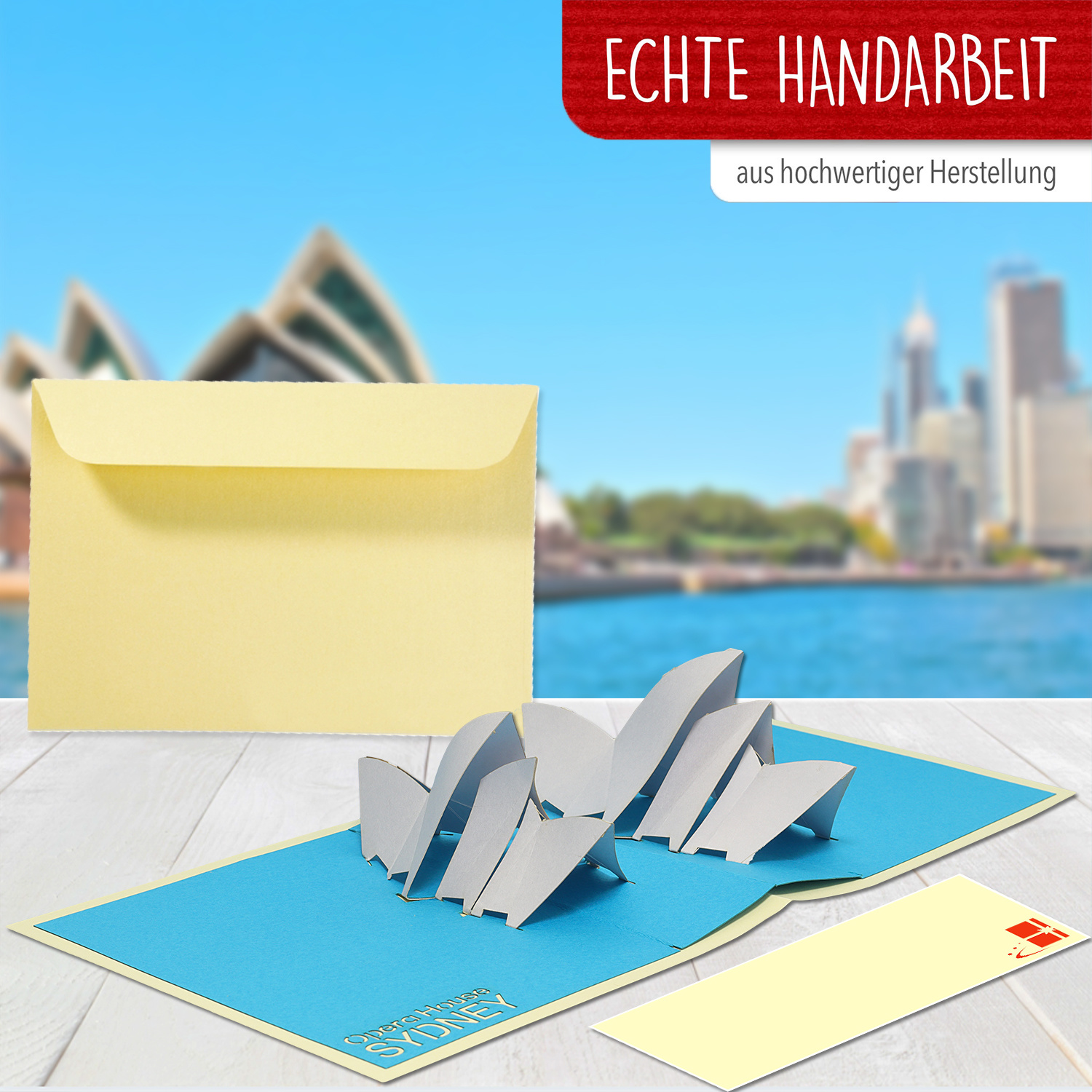 LINPOPUP Pop Up 3D Karte, Glückwunschkarte, Reisegutschein, Sydney Opernhaus, LIN17172, LINPopUp®, N182