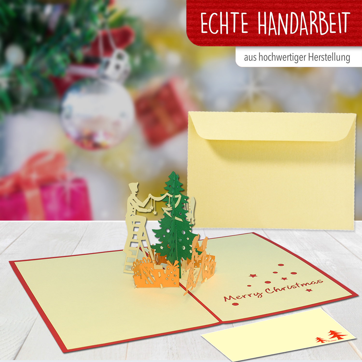 LINPOPUP Pop Up 3D Card, Christmas Card, Greeting Card, Decorate Christmas Tree, LIN17080, LINPopUp®, N416