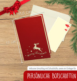 LINPOPUP Pop Up 3D Karte, Weihnachtskarte, Glückwunschkarte, Weihnachtsmann mit Schlitten (EN), LIN17083, LINPopUp®, N419